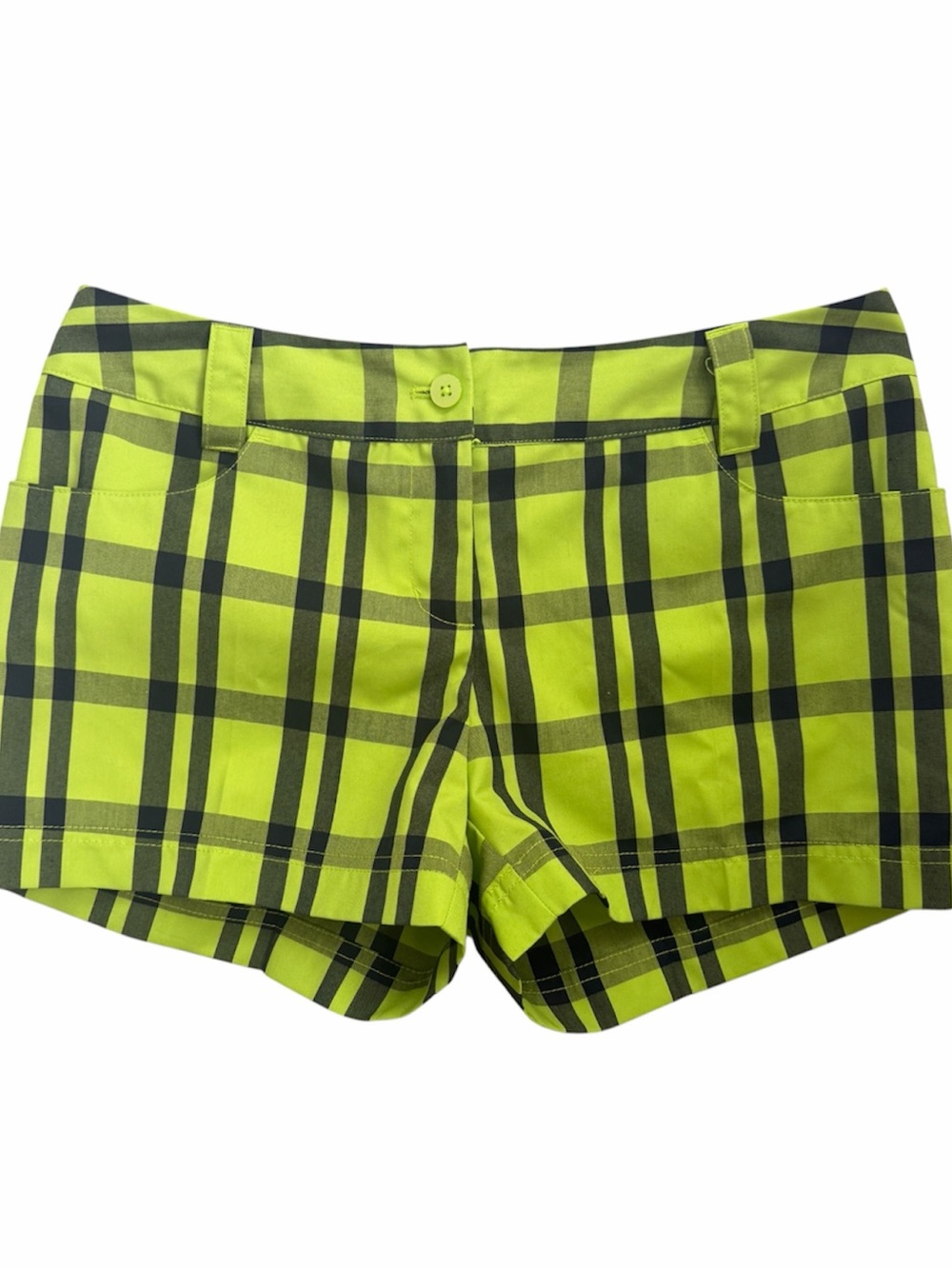 Adidas Plaid Lime Green Women's Golf Shorts